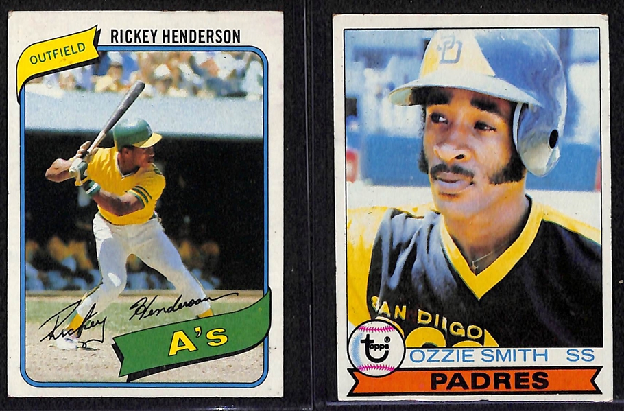 1979 & 1980 Topps Baseball Card Complete Sets w. Ozzie Smith RC & Rickey Henderson RC