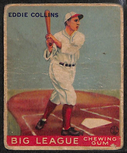 Lot of 3 - 1933 Goudy Baseball Cards w. Eddie Collins