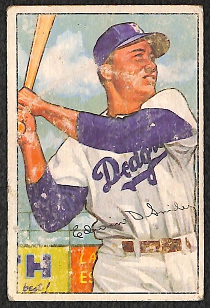 Lot of 2 - 1952 Bowman Baseball Cards - Duke Snider & Roy Campanella