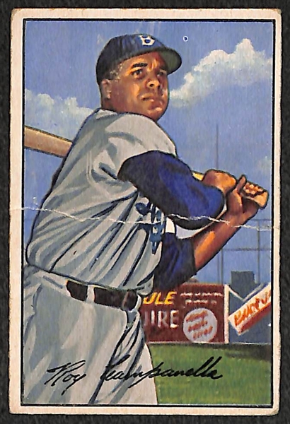 Lot of 2 - 1952 Bowman Baseball Cards - Duke Snider & Roy Campanella