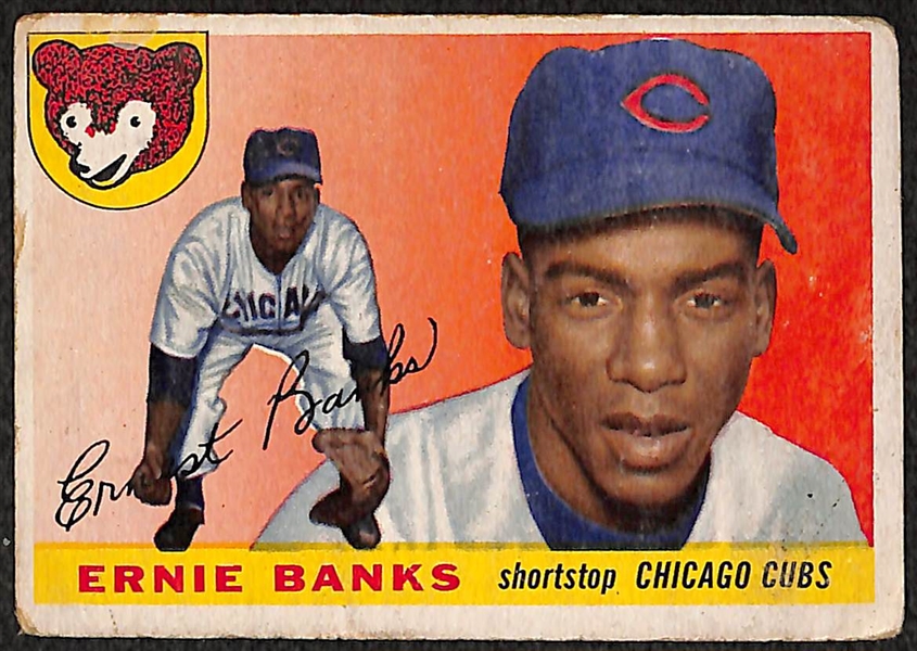 Lot of 2 - 1955 Topps Baseball Ernie Banks (2nd Year Card)