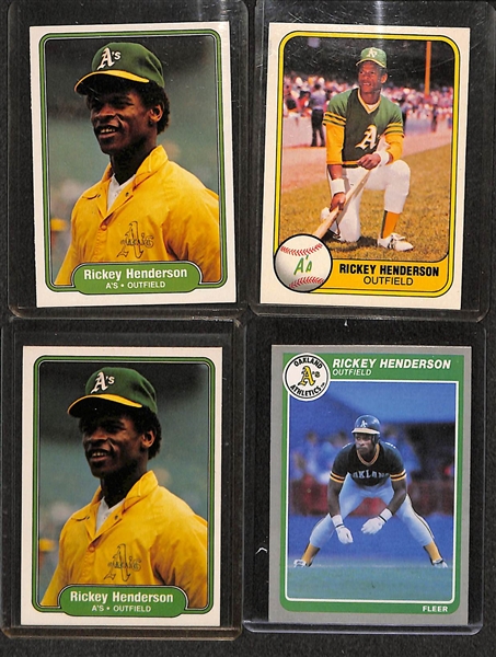 Lot of Over (165) Ricky Henderson Cards - Including 1980 Topps Rookie and Many 2nd Year Cards!