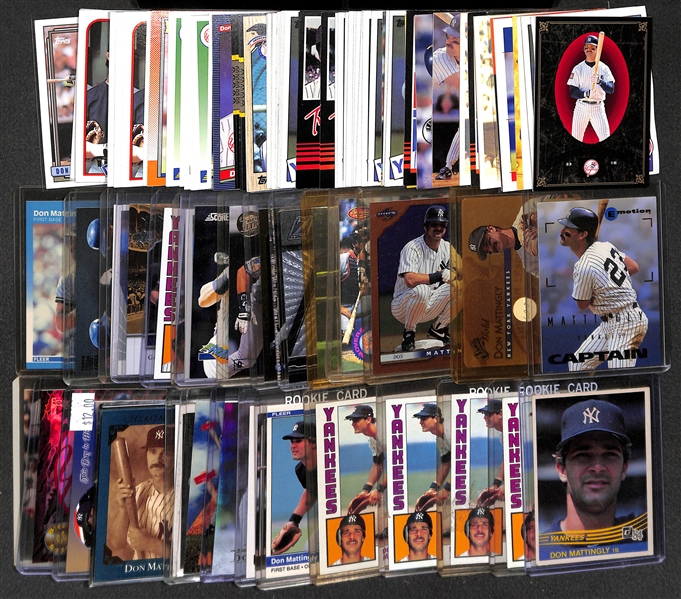 Lot of Over (115) Don Mattingly Cards w/ 6 Rookies (Including a 1984 Donruss Rookie)