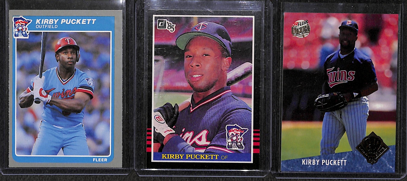 Lot of Over (34) Kirby Puckett Cards w/ 12 Rookies