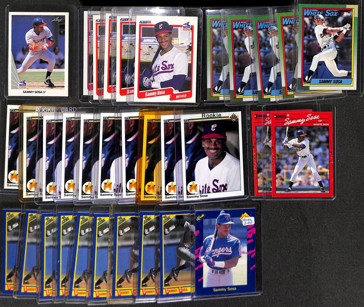 Lot of Over (250) Sammy Sosa Cards w/ 33 Rookies (Inc. Leaf Rookie)