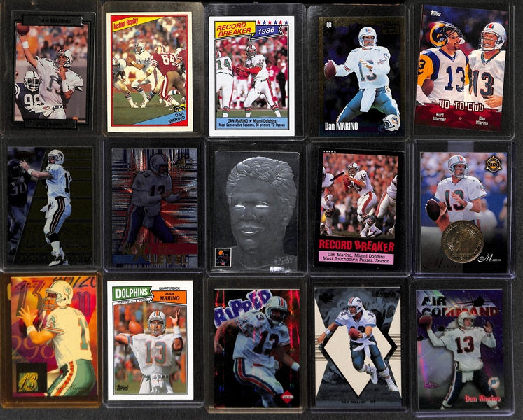 Lot of Over (400) Dan Marino Cards - 1980s-2000s w/ Inserts and Numbered Cards