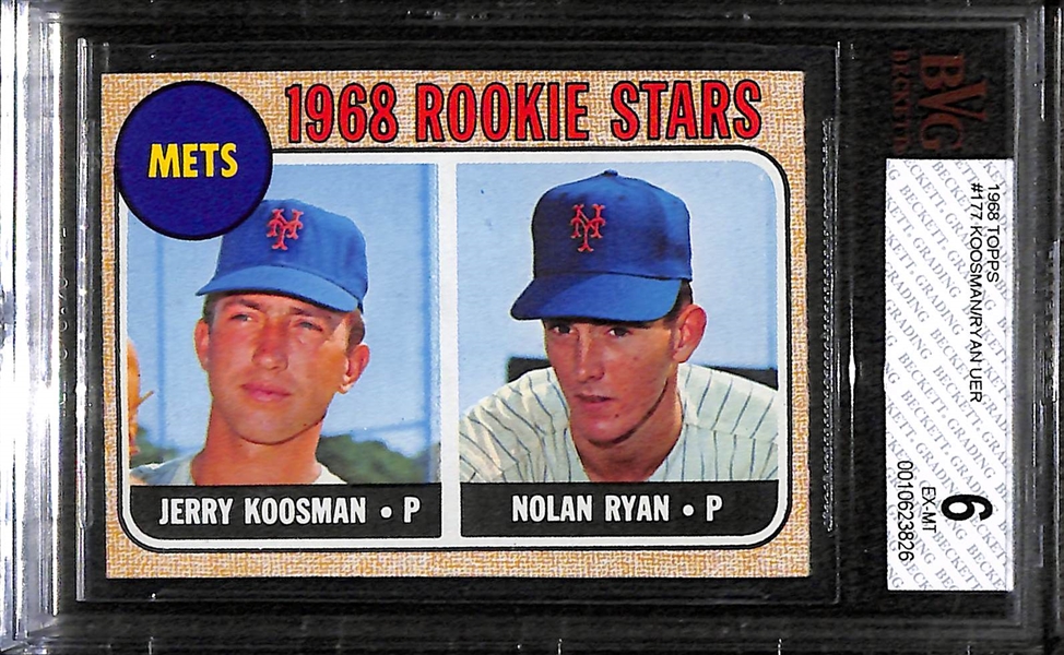 1968 Topps Nolan Ryan Rookie Card - BVG 6