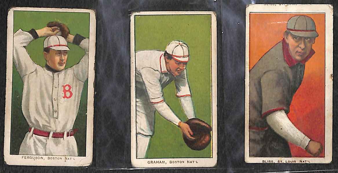 Lot of 3 1909-11 T206 Baseball Cards - Ferguson, Graham, Bliss