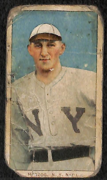Lot of 4 1909-11 T206 Baseball Cards - Tenney, Snodgrass, Merkle, Herzog