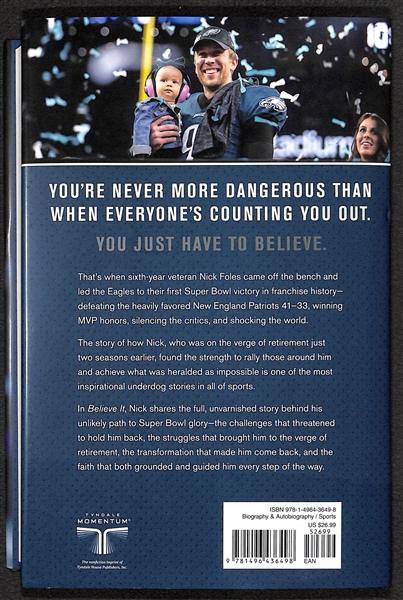 Nick Foles Signed Believe It Book Following the 2018 Super Bowl - JSA