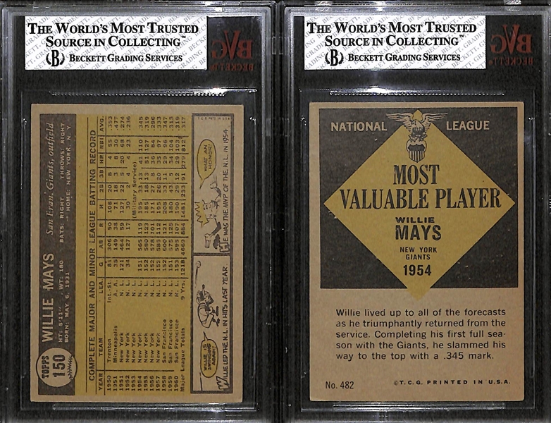 Lot of 2 - 1961 Topps Willie Mays Baseball Cards  - Both BVG 5