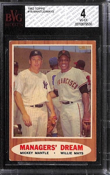 Lot of 3 - 1962 Topps Mickey Mantle Cards - #18, 53, 318 - BVG
