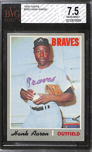 Lot of 2 - Topps Hank Aaron Cards - 1961 & 1970 - BVG