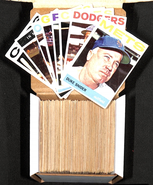 Lot of 200 Different 1964 Topps Baseball Cards w. Duke Snider