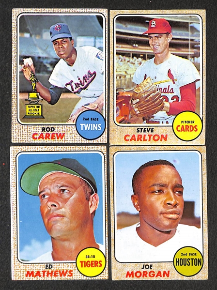 Lot of 269 Different 1968 Topps Baseball Cards w. Rod Carew
