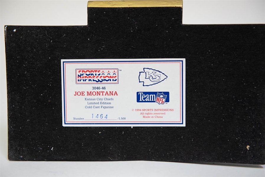 1994 Sports Impressions Joe Montana Autographed Figure - #1464 of 1500