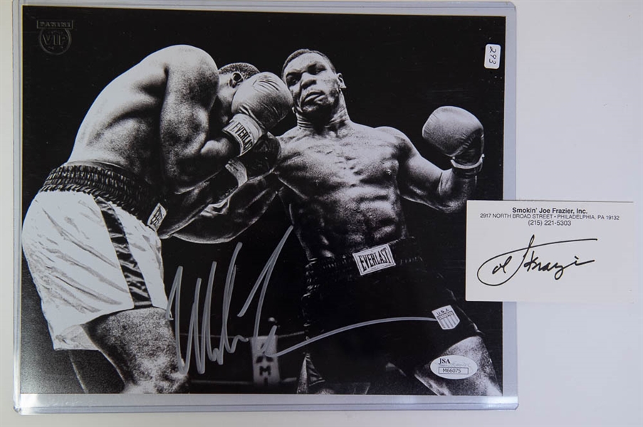 Boxing Autograph Lot - Joe Frazier & Mike Tyson - JSA