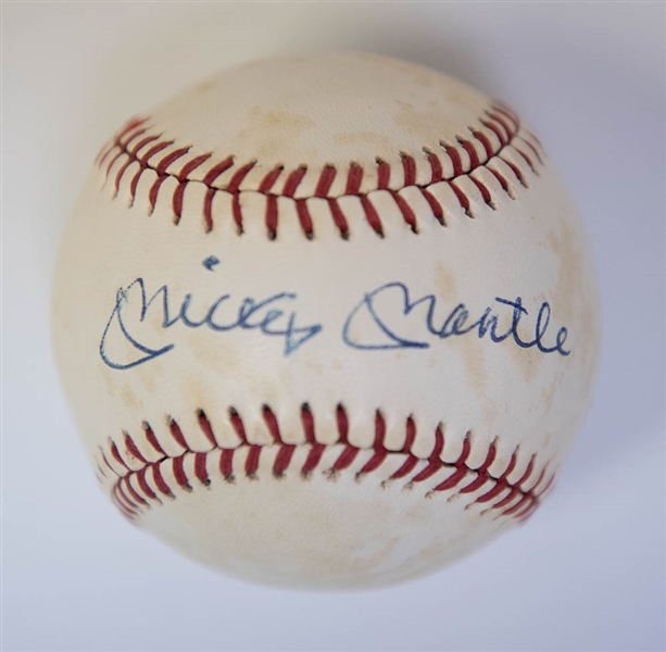 Mickey Mantle Autographed Baseball - JSA LOA