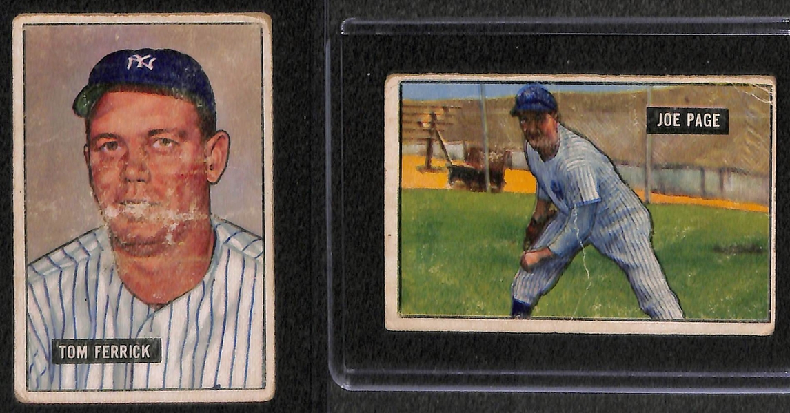 Lot of 8 - 1951 Bowman Baseball Cards w. Jackie Jensen Rookie Card