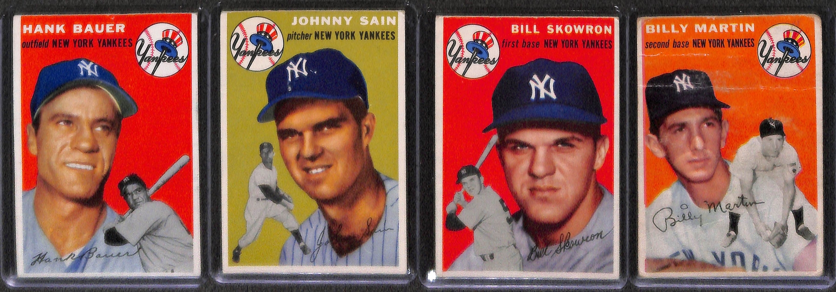 Lot of 10 1953-54 Topps Baseball Cards w. 1953 Whitey Ford & 1954 Yogi Berra
