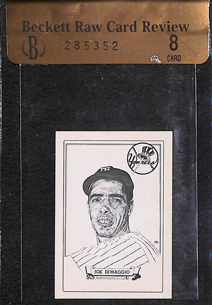 High Grade Joe DiMaggio 1950 Callahan Hall of Fame Card - Beckett Raw Graded BVG 8