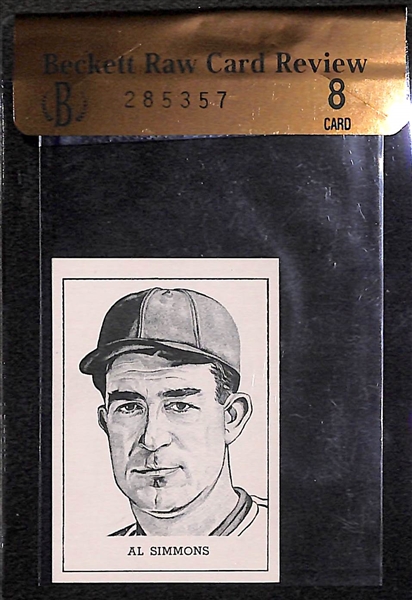 High Grade Al Simmons 1950 Callahan Hall of Fame Card - Beckett Raw Graded BVG 8