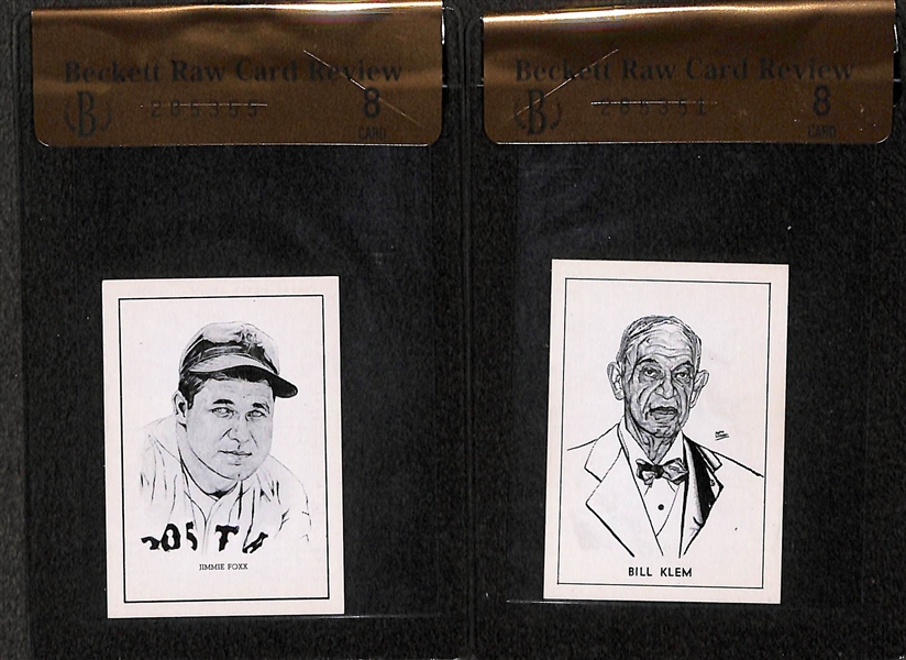 Jimmie Foxx (BVG 8) and Bill Klem (BVG 8) 1950 Callahan Hall of Fame Cards