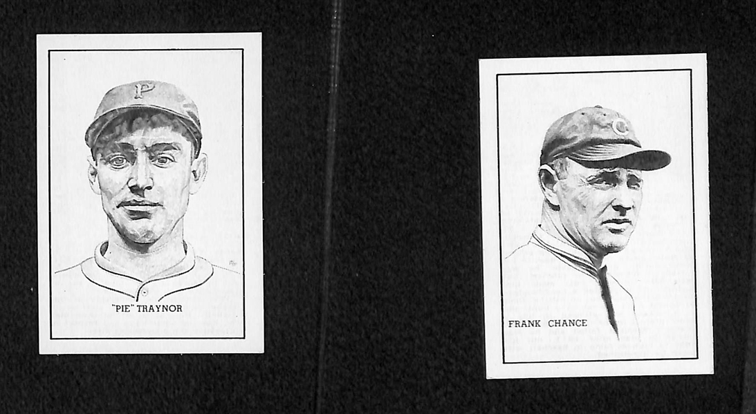 (7) High-Grade 1950 Callahan HOF Cards w/ Grove, Sisler, Traynor, Chance, Cummings, Burkett, Ben Johnson
