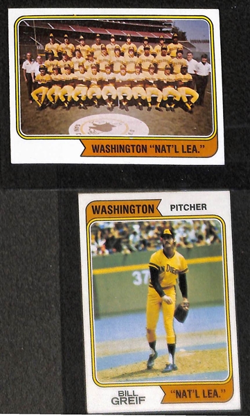 Lot of 26 - 1974 Topps Baseball Cards w. Hank Aaron x6 & Winfield Rookie Card x2