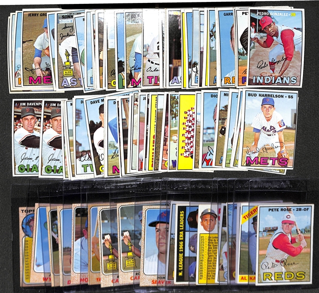 Lot of 93 1966-1968 Topps Baseball Cards w. 1967 Pete Rose