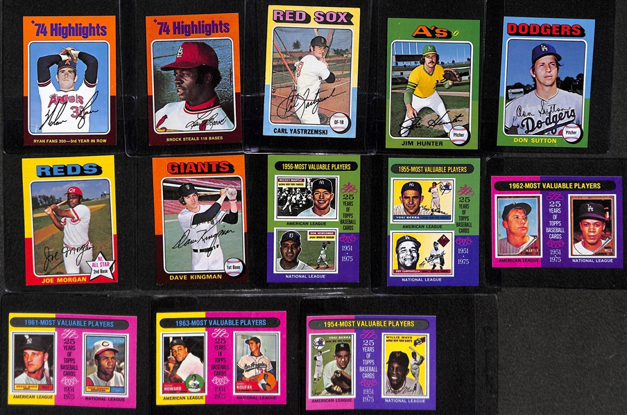 Lot of 1000+ 1975 Mini Baseball Cards w. George Brett RC (GA 7)