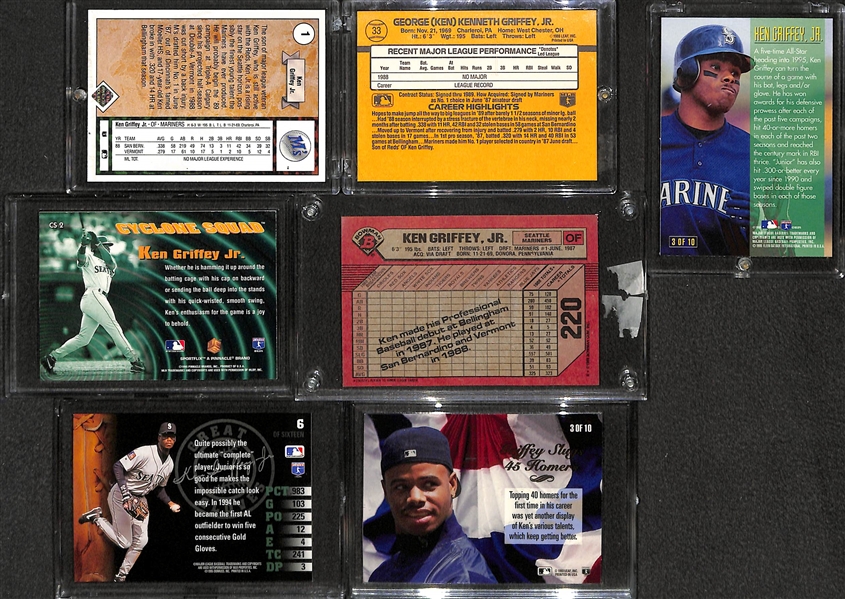  Lot of 7 Ken Griffey Jr. Baseball Cards w. 1989 Upper Deck Rookie Card