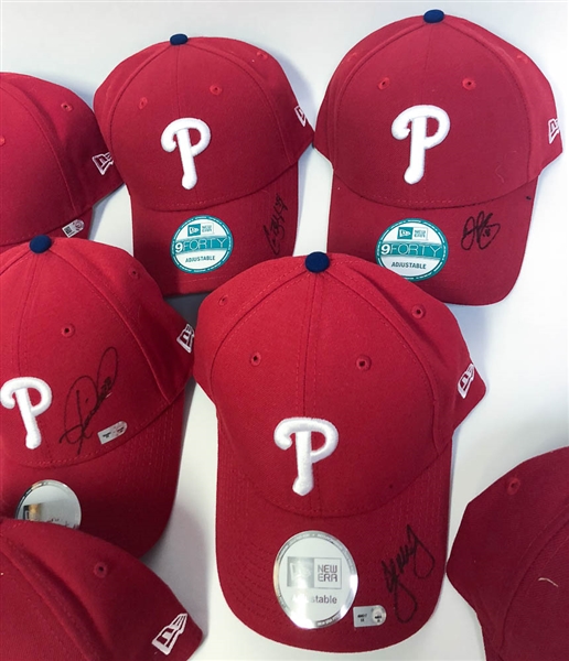 Lot of 10 Phillies Signed Hats MLB Certified w. Jeremy Hellickson