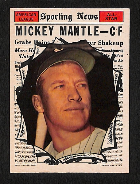 Lot of 5 - 1961 Topps Mickey Mantle Cards - All Different