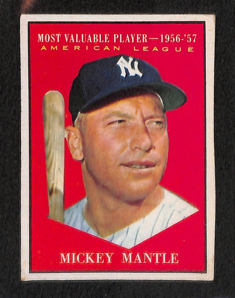 Lot of 5 - 1961 Topps Mickey Mantle Cards - All Different