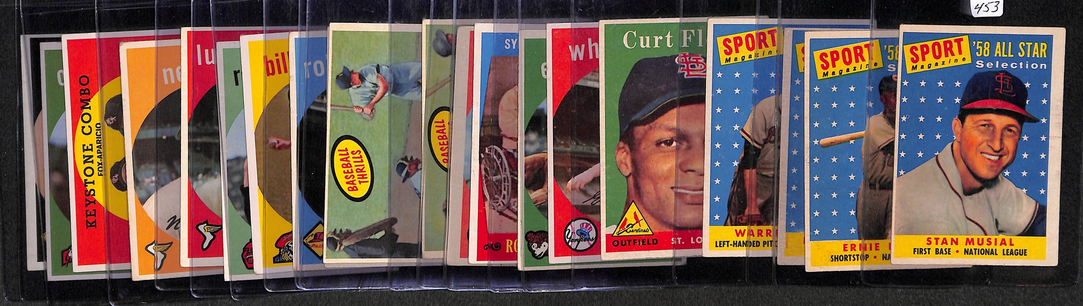 Lot of 20 - 1958 & 1959 Topps Superstars Baseball Cards w. 1958 Stan Musial AS