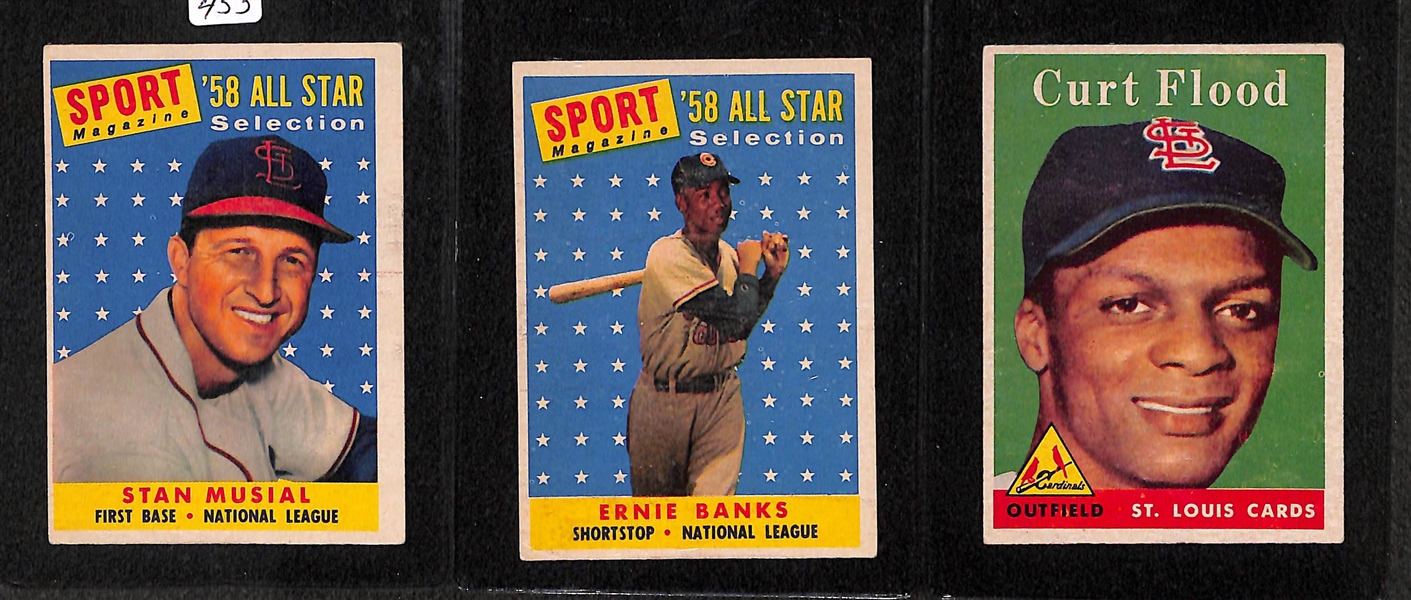 Lot of 20 - 1958 & 1959 Topps Superstars Baseball Cards w. 1958 Stan Musial AS