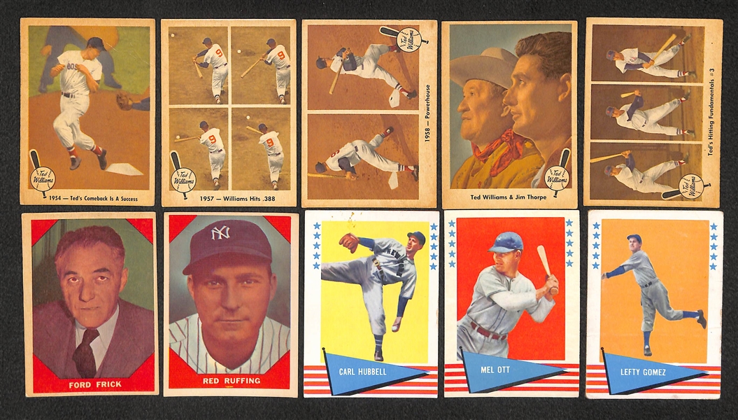 Lot of 55 - 1959-1963 Fleer Baseball Cards w. Ted Williams