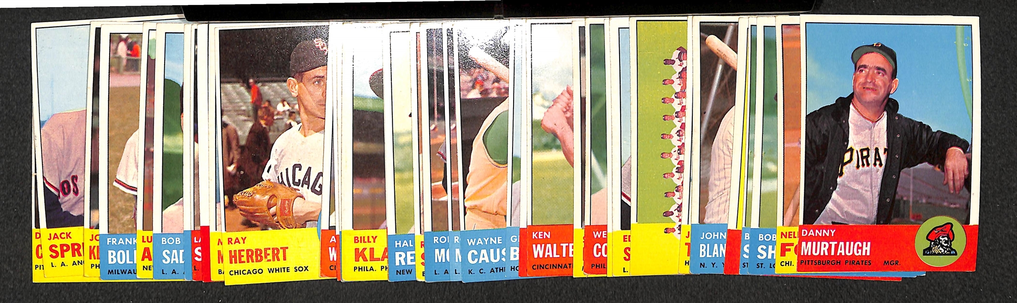 Lot of 40 Assorted 1963 Topps Baseball High Number Cards w. Nellie Fox