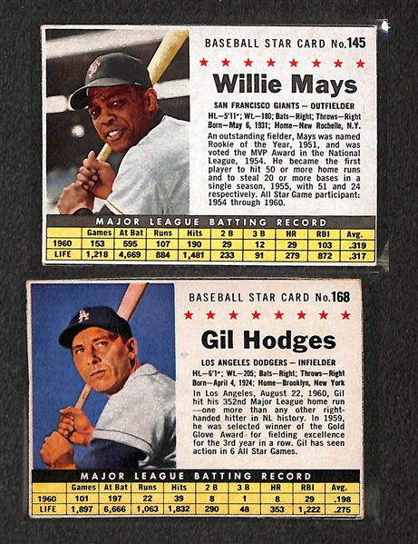 Lot of 40 - 1961 Post Baseball Cards w. Willie Mays