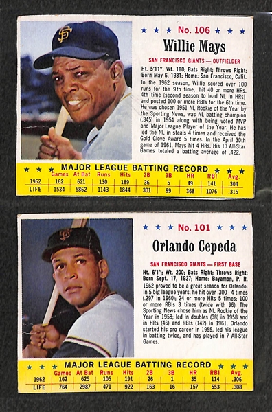 Lot of 40 1963 Post Cards & 3 - Jello Cards w. Willie Mays