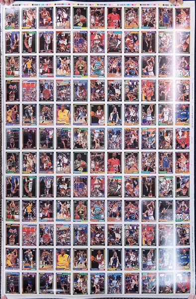 Lot of 2 - 1992 Topps Basketball Uncut Sheets w. Shaquille O'Neal