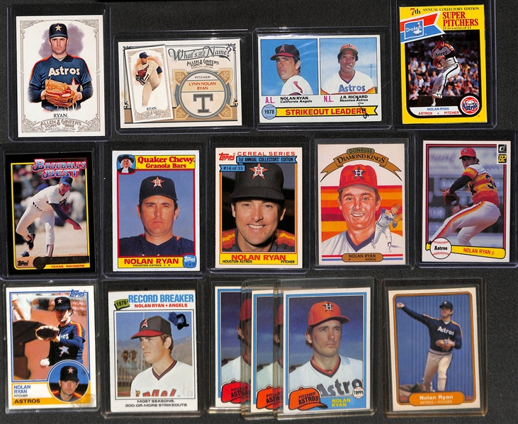 Lot of 105+ Nolan Ryan Cards - Mostly Late 1970s to Present
