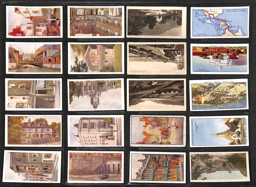 Lot of 240 1910s-1940s Cigarette Cards of Primarily Scenery & Flags