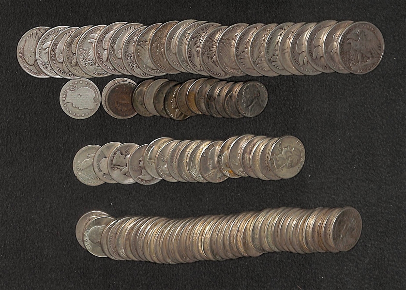 Silver Coin Lot - (23) Standing Liberty Half Dollars, (42) George Washington Quarters, more