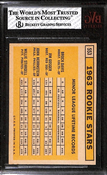 1963 Topps Willie Stargell Rookie Card Graded Beckett BVG 7