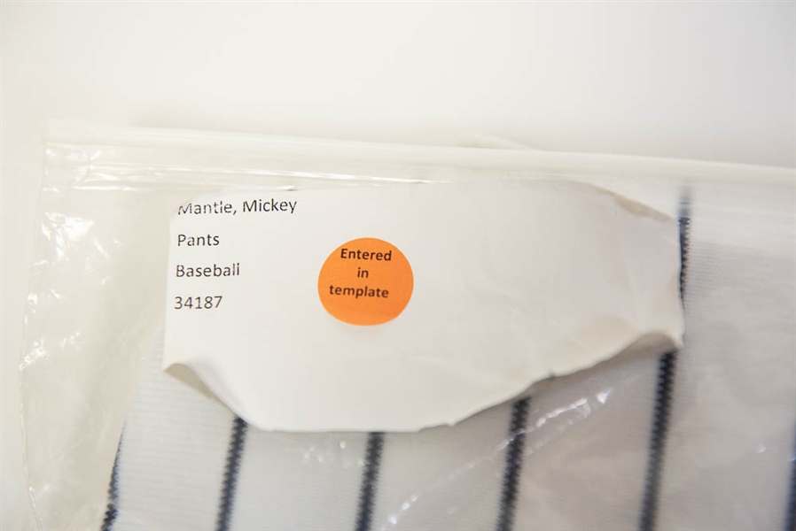 Mickey Mantle Game Event Worn Pants From 1989 - Topps COA