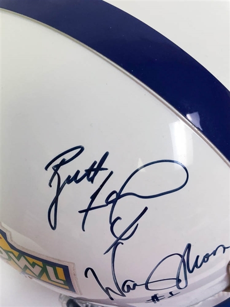 Brett Favre - Warren Moon - Michael Irvin Signed Pro Bowl Full Size Helmet - JSA