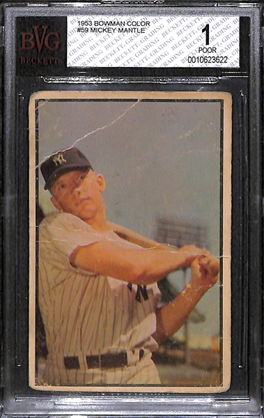 1953 Bowman Color #59 Mickey Mantle - BVG 1