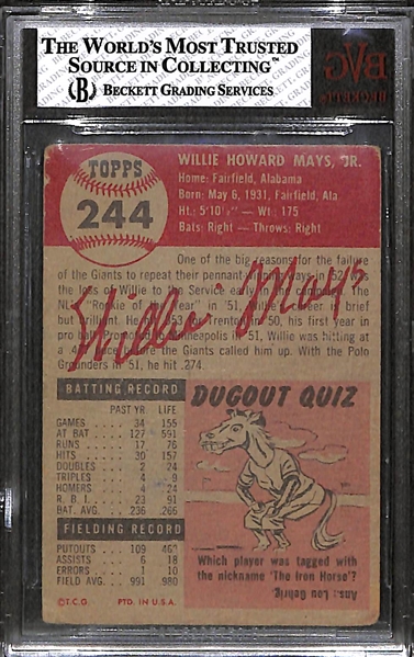 1953 Topps #244 Willie Mays - BVG 1